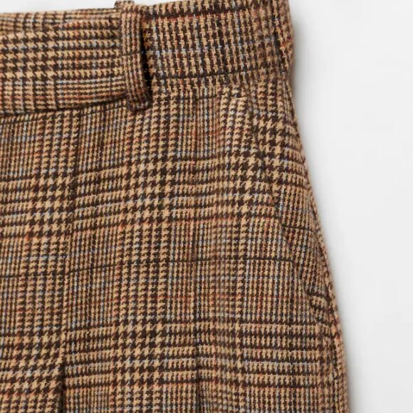 Mango Brown Plaid Mini Skirt - Picture 5 of 6